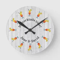 Cocktail Party It's Cocktail Time Quote Round Clock