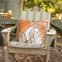 Boho Brown, Orange Abstract Design   Outdoor Pillow