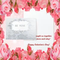 Silver Foil Roses Be Mine Valentine's Day Foil Card