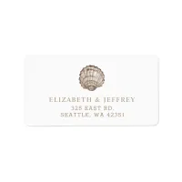 Sandy Seashells Marine Ocean Beach Wedding  Label