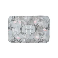 Flamingo Orchid Tropical Pattern Gray ID868 Bath Mat