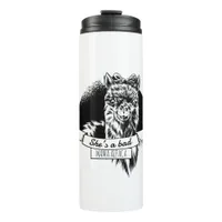 She is a bad alpaca mom thermal tumbler