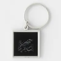 Crow, F-Caw-F Funny Bird Minimal Clean Keychain