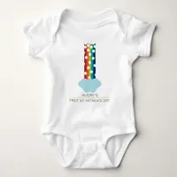 Baby's First St. Patrick's Day Rainbow Clover Baby Bodysuit