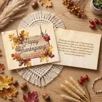 Corporate Thanksgiving Rustic Autumn Watercolor  Card