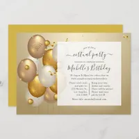 Gold Balloons Virtual Birthday Party Invitation