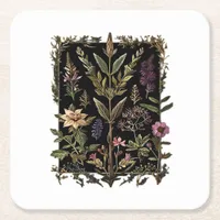 Goblincore Victorian Witch Herbs Classic Square Paper Coaster