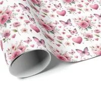 Elegant Pink Floral Wrapping Paper