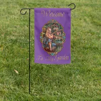 Elf Princess and Frog Garden Flag