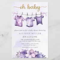 Budget Oh Baby Purple Clothesline Baby Shower 