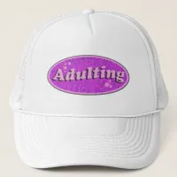 Funny Adulting Retro Decal Nostalgia Art Trucker Hat