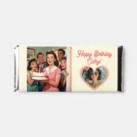 Retro Friends Celebrating a Birthday Photo & Name Hershey Bar Favors