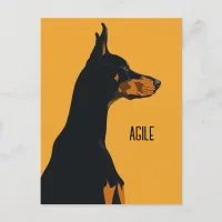 Yellow Doberman Postcard