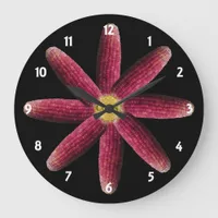 Red Corn Pattern Clock