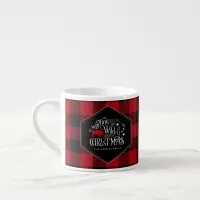 Wild Wonderful Christmas Red Buffalo Plaid ID604 Espresso Cup