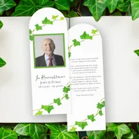 Green English Ivy Funeral Memorial Prayer Card Bookmarks
