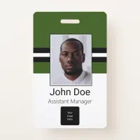 Custom Employee Name, Photo, Bar Code, Logo Badge