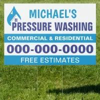 24” x 36” Blue Pressure Washing Double Sided Yard Sign