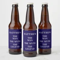 Man myth legend photo birthday party blue beer bottle label