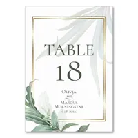 TABLE NUMBER | Modern Elegant Tropical Leaves