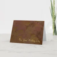 Fall Colored Maple Leaves Blended Family Wedding Card