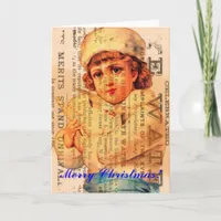 Girl With Dove Advertisement Digital Art Christmas Holiday Card