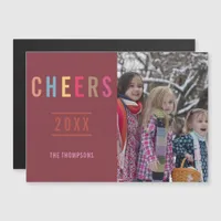Trendy Happy Holidays Family greeting photo Magnetic Invitation