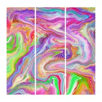 Pink, Lime Green and Blue Bubbly Art