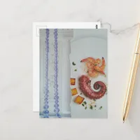 Fancy Seafood in a room surreal collage Postcard