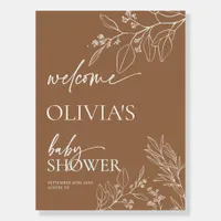 Minimalist Baby Shower Terracotta Welcome Sign