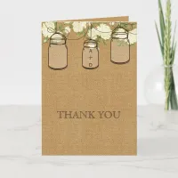 rustic burlap mason jars bridal shower Thank You