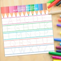 Alphabet Tracing Practice Dry Erase Board