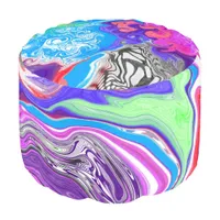 Pour Paint Effect Marble Digital Art  Pouf