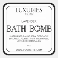 Chic Bold Modern Black And White Bath Bomb Label