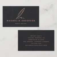 Premium Black Rose Gold Foil Quill  Business Card