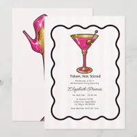 Hot Pink Martini Las Vegas Bachelorette Party Invitation