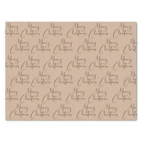 Kraft Rustic Merry Christmas Script Tissue Paper