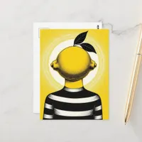 Surreal Person with a Lemon for a Head Postcard