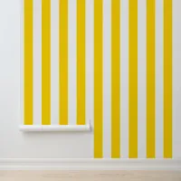 Yellow White Colorful Cabana Stripe Pattern Wallpaper