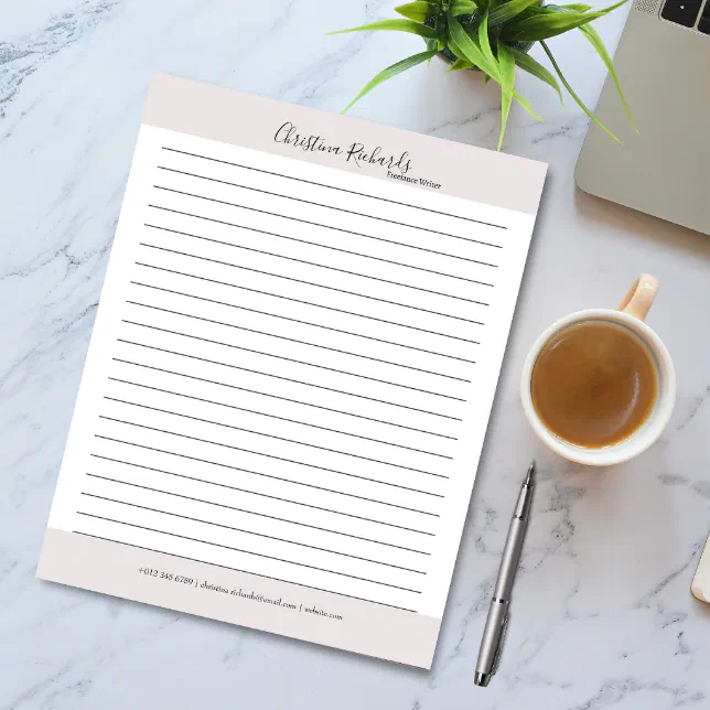 Stylish Grey Minimalist Lined Notepad