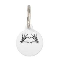 Heart Shaped Skeleton Hands Unique Art Vintage Pet ID Tag