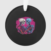 Skeleton Hands Holding Heart Retro Tattoo Style Ornament