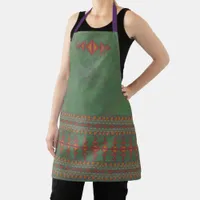 Southwest Sagebrush Green Geometric Design Apron