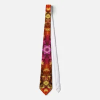 Golden Sun Ra Flame Fractal Art Tie