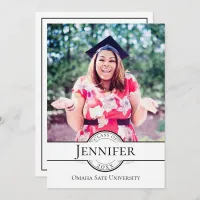 Modern Grad Photo Classic Graduation Invitation