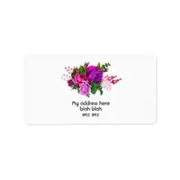 Vintage Fuchsia and Purple Shabby Wedding Label