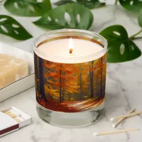 Fall Autumn leaves forest oil painting Scented Candle