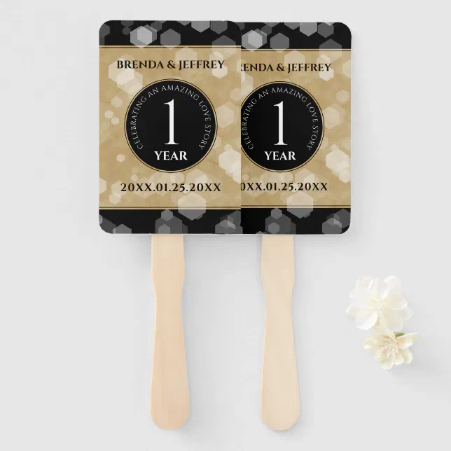 Elegant 1st Paper Wedding Anniversary Celebration Hand Fan