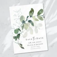 Modern Eucalyptus Typography Wedding Save The Date