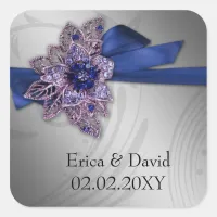 FAUX ribbon "navy blue" envelopes seals